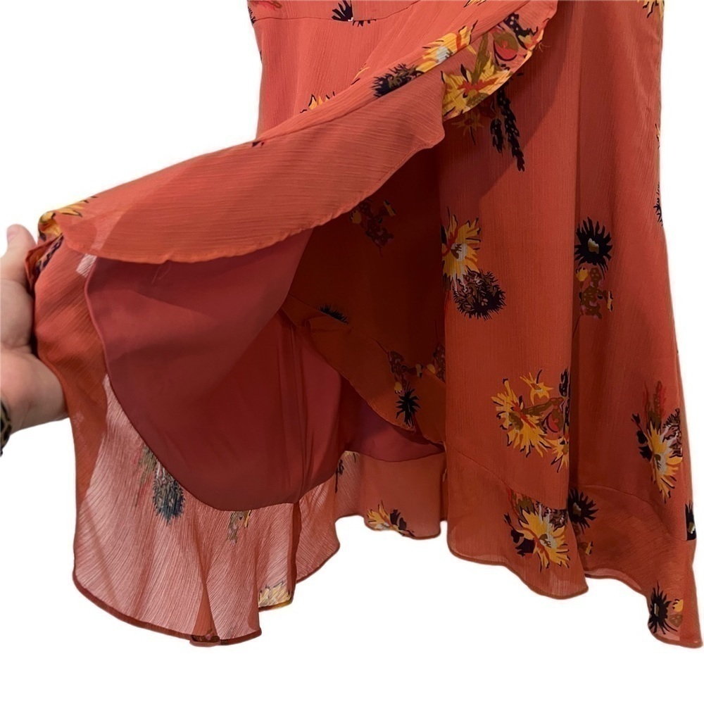 Madewell Posy Cactus Flower Wrap Dress In Spiced Rose Size 4 - Picture 3 of 8